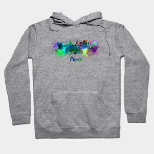 Paris skyline in watercolor Hoodie